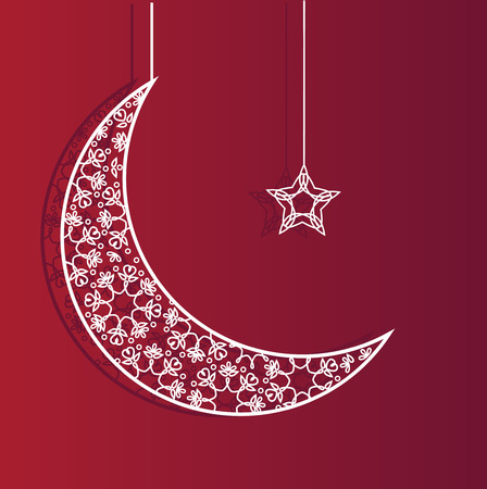 Ramadan Kareem background with moon and stars. Ramadan mubarak Greeting cardのイラスト素材