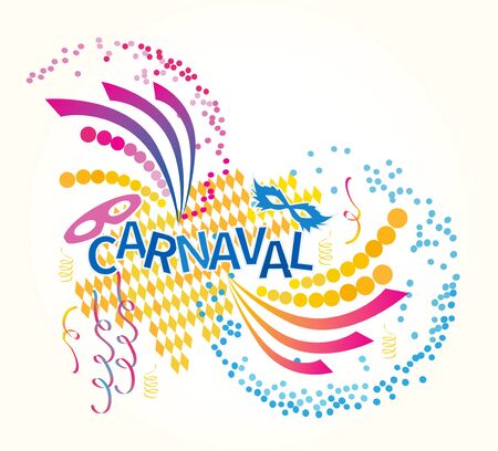 Carnaval vector. Portuguese language colorful graphic design.のイラスト素材