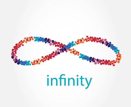 Infinity symbol logo icon vector. Colorful loop spheres illustration.のイラスト素材