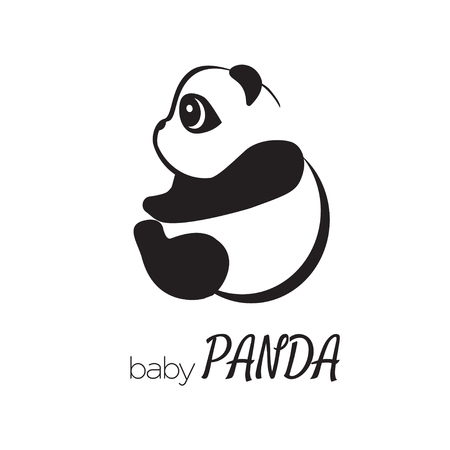 Lovely baby panda icon design vector.のイラスト素材