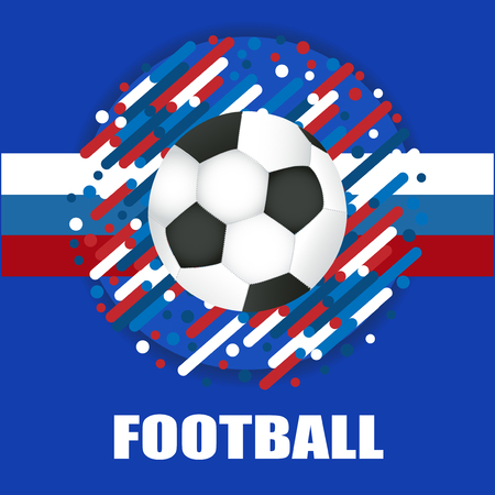 Football soccer vector. White blue red colors background.のイラスト素材