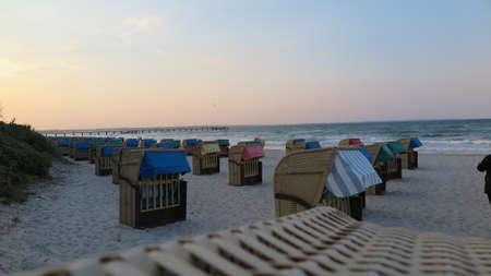 Evening mood on the beach of Timmendorf