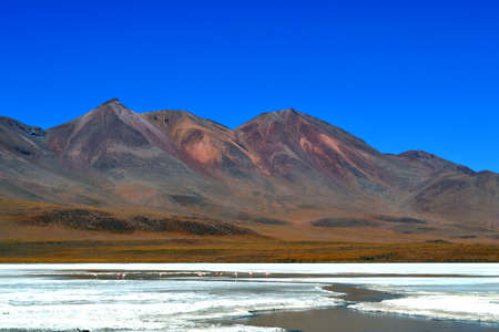 majestic mountains to face lagoonの写真素材
