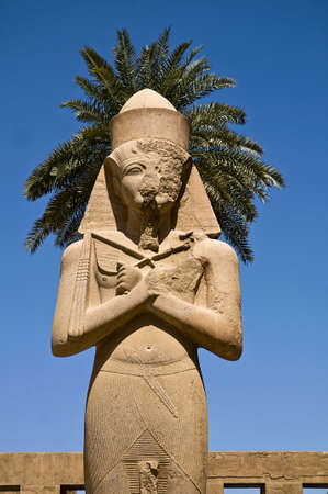 Statue of Ramses in front of Karnak Temple, Luxor, Egypt