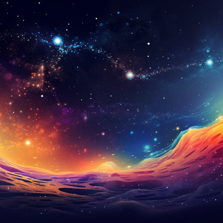 Abstract space background with stars, nebula and galaxy. Vector illustration.の素材