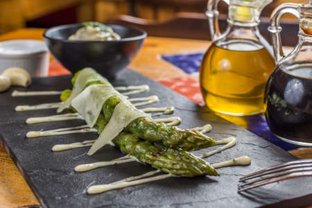 Sparragos spanish tapasの写真素材