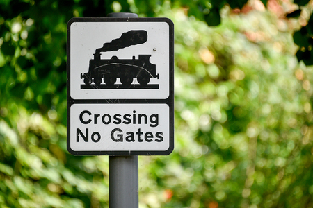 Crossing No Gates Signの写真素材