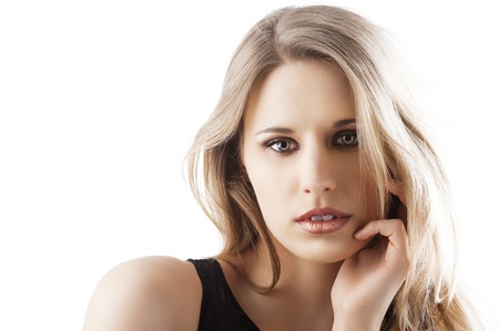 beauty portrait of a young and beautiful blond girl の写真素材