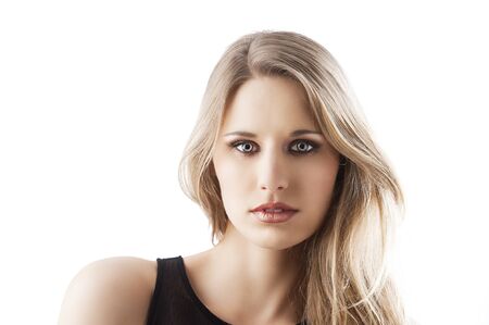 beauty portrait of a young and beautiful blond girl の写真素材