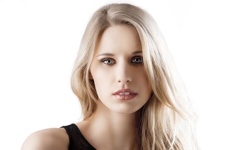 beauty portrait of a young and beautiful blond girl の写真素材