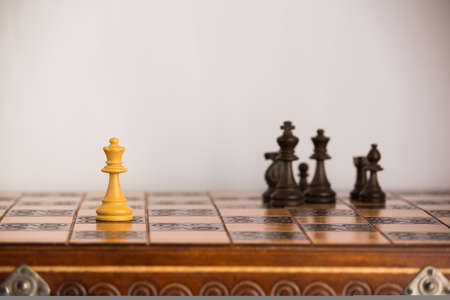 Chess photographed on a chessboard