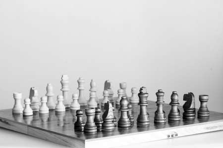 Chess photographed on a chessboardの写真素材