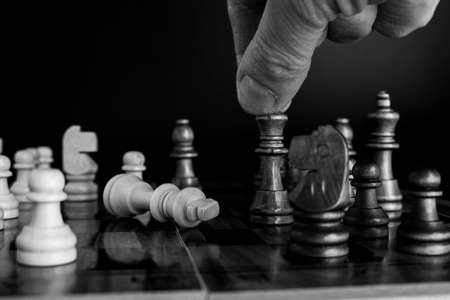 Chess photographed on a chessboard