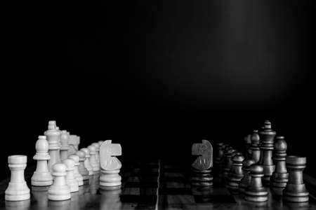 Chess photographed on a chessboardの写真素材