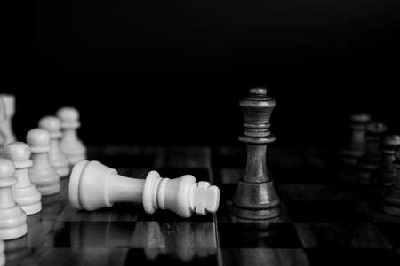 Chess photographed on a chessboardの写真素材