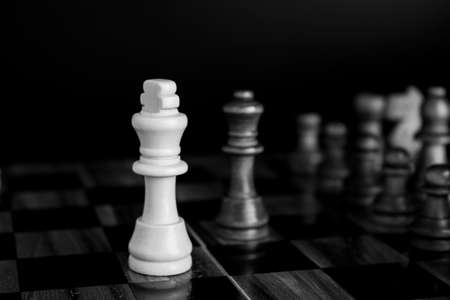 Chess photographed on a chessboardの写真素材