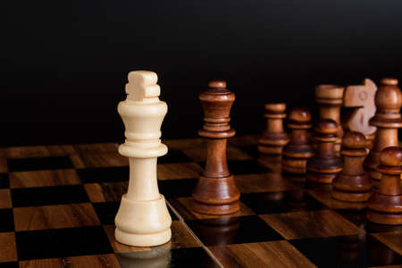Chess photographed on a chessboard