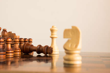 Chess photographed on a chessboard