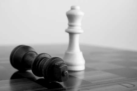 Chess photographed on a chessboardの写真素材