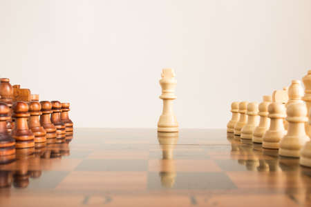 Chess photographed on a chessboard