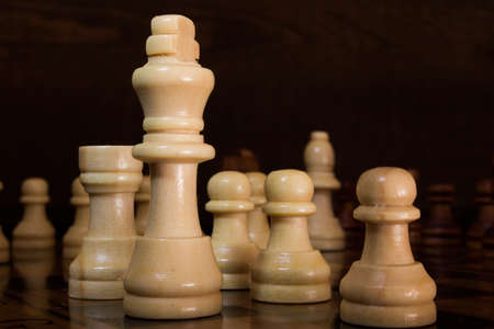 Chess photographed on a chessboard