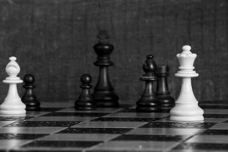Chess photographed on a chessboardの写真素材