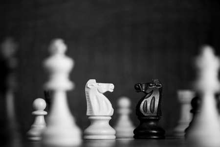 Chess photographed on a chessboardの写真素材