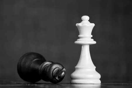 Chess photographed on a chessboardの写真素材
