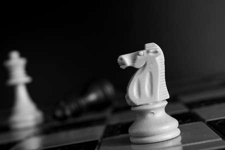 Chess photographed on a chessboardの写真素材