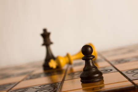 Chess photographed on a chessboard