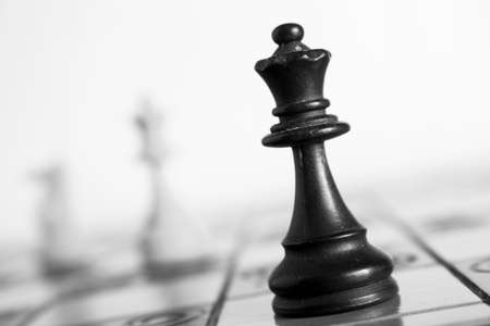 Chess photographed on a chessboardの写真素材