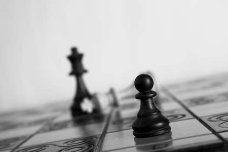 Chess photographed on a chessboardの写真素材