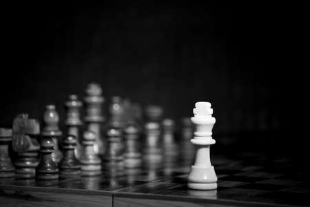 Chess photographed on a chessboard