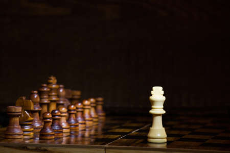 Chess photographed on a chessboard