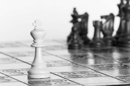 Chess photographed on a chessboardの写真素材