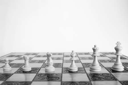 Chess photographed on a chessboardの写真素材