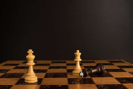 Chess photographed on a chessboard