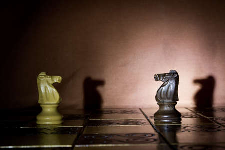 Chess photographed on a chessboard