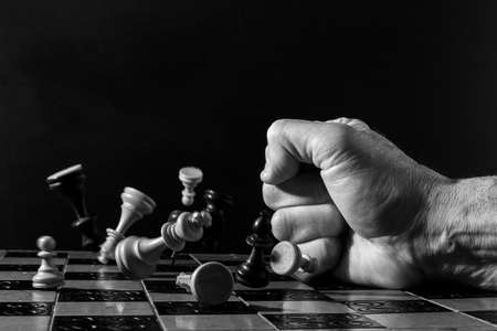 Chess photographed on a chessboardの写真素材