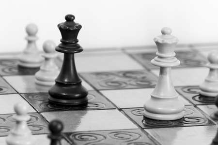 Chess photographed on a chessboard