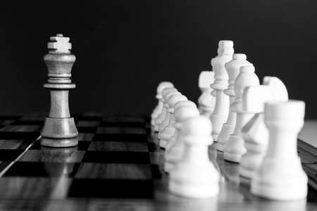 Chess photographed on a chessboardの写真素材