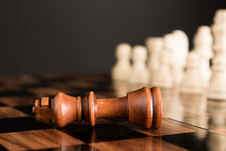 Chess photographed on a chessboard