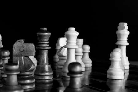 Chess photographed on a chessboardの写真素材