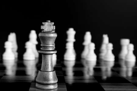 Chess photographed on a chessboard
