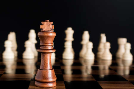 Chess photographed on a chessboard