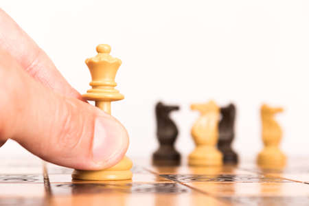 Chess photographed on a chessboard
