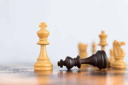 Chess photographed on a chessboard