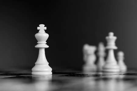 Chess photographed on a chessboardの写真素材