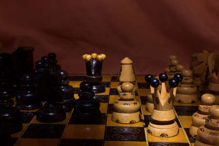 Chess photographed on a chessboard