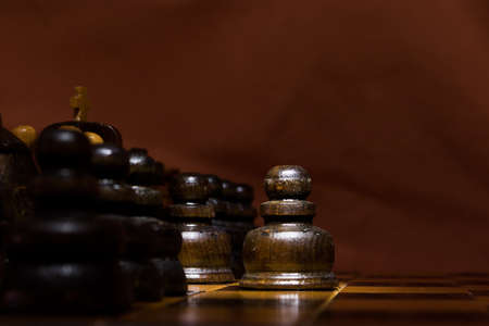 Chess photographed on a chessboard
